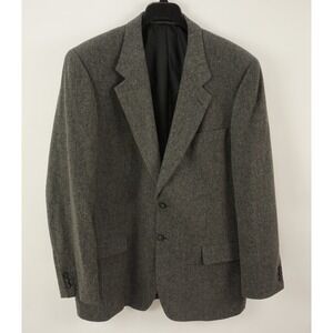 Debenhams Flannel Wool Notch Lapel Two Button Sport Coat Men's 46L Gray Portugal